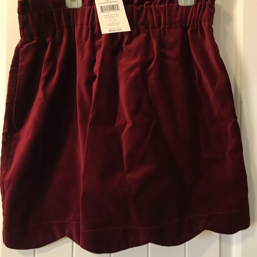 Lauren James Velvet scalloped skirt